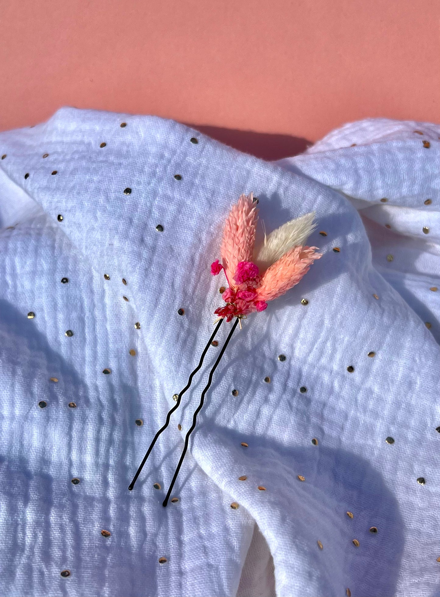 Barrette « fleurs séchées »