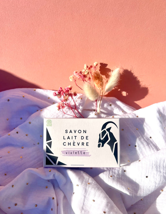 Savon certifié BIO lait de chèvre "Violette"